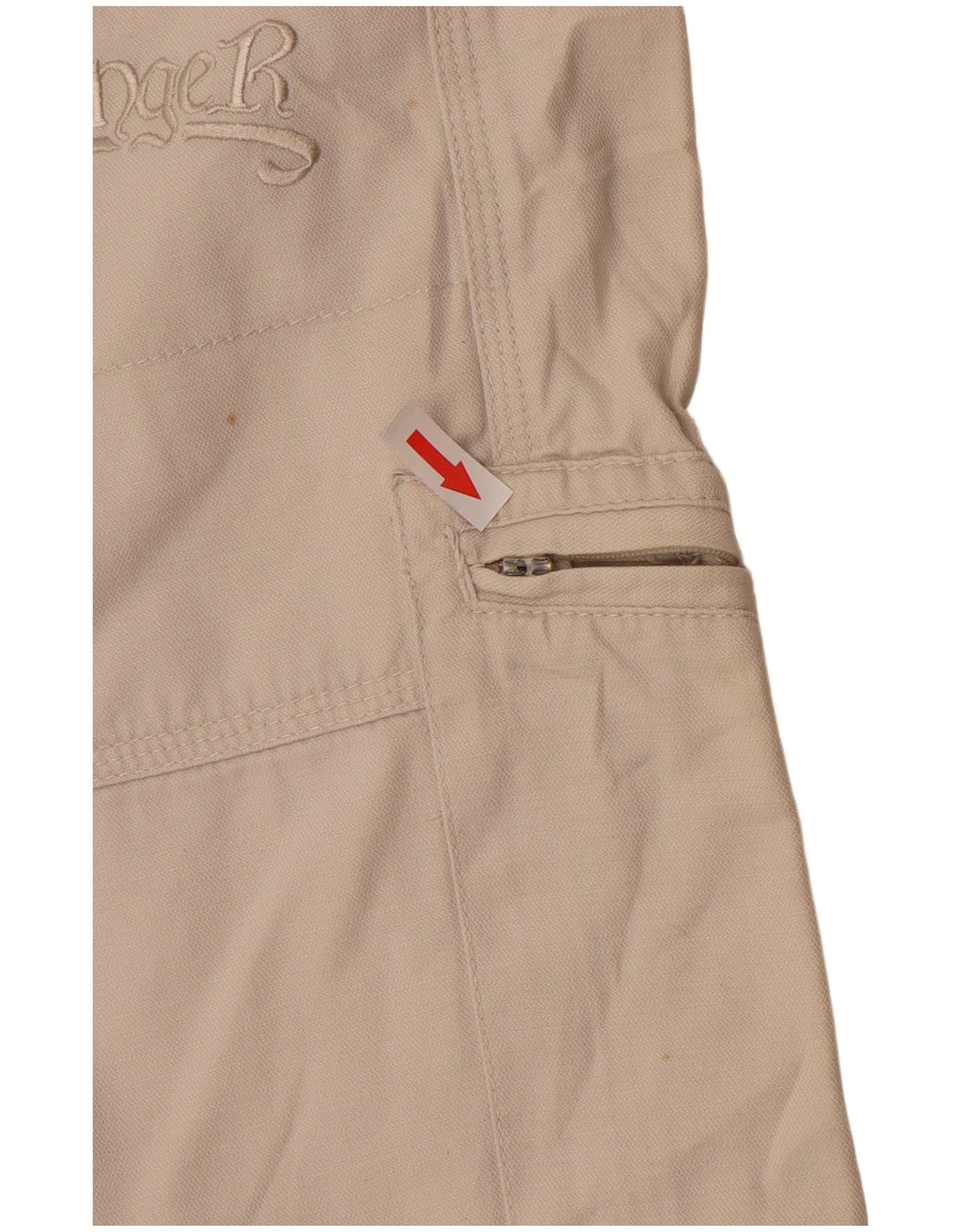 Shorts cargo masculino vintage IT 44 XS W34 algodão branco