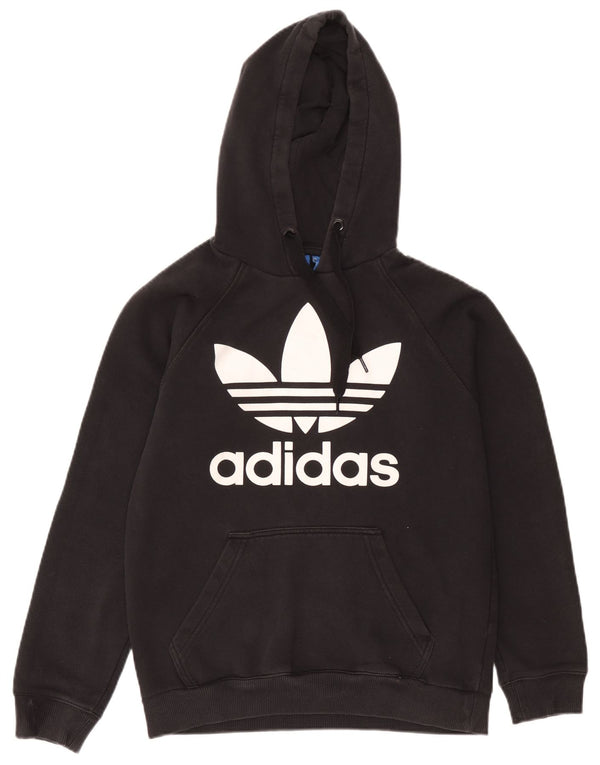 Adidas masculino gráfico moletom com capuz pequeno algodão preto