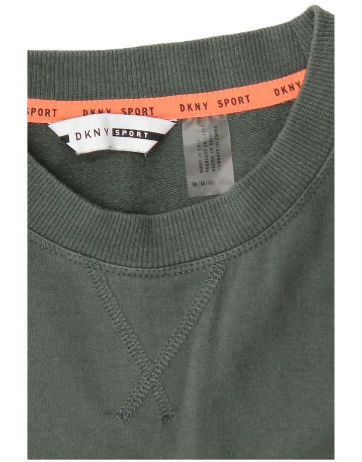 Suéter gráfico feminino DKNY UK 14 algodão verde médio