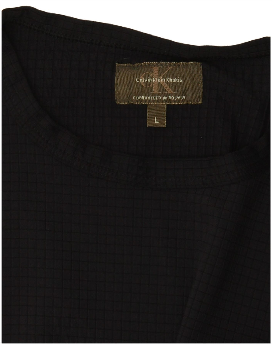 Camiseta Calvin Klein Feminina Cáqui Top Reino Unido 14 Grande Preto