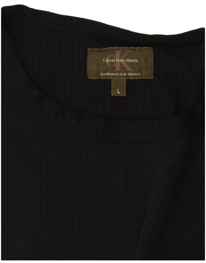 Camiseta Calvin Klein Feminina Cáqui Top Reino Unido 14 Grande Preto