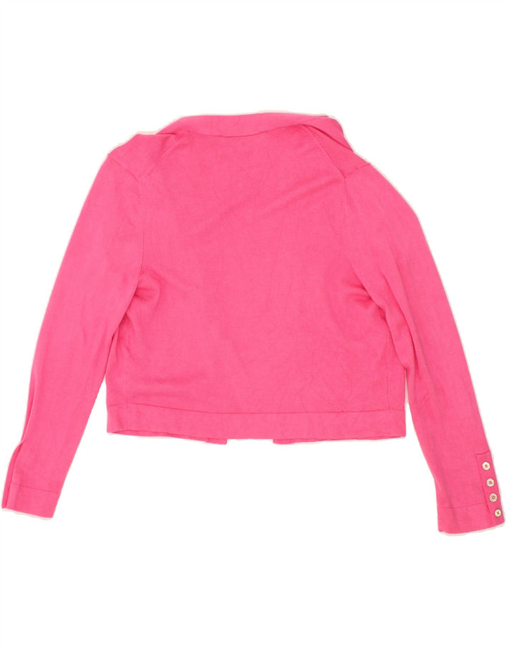 TOMMY HILFIGER Womens Crop Open Cardigan Sweater UK 10 Small Pink Cotton Vintage Tommy Hilfiger and Second-Hand Tommy Hilfiger from Messina Hembry 