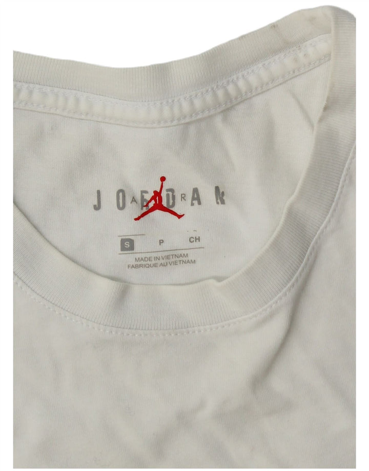 Jordan Mens Graphic Top Manga Longa Pequeno Branco