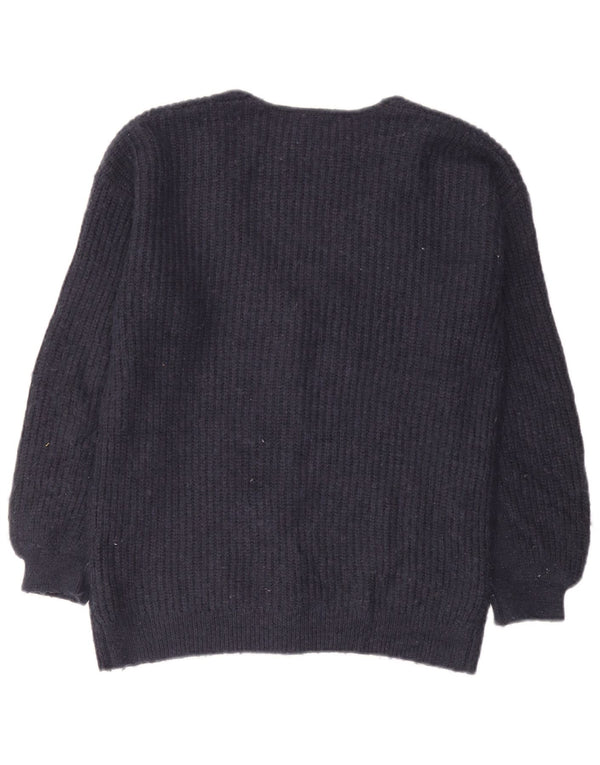 Suéter cardigã feminino grande Marks & Spencer Reino Unido 10 pequeno azul marinho