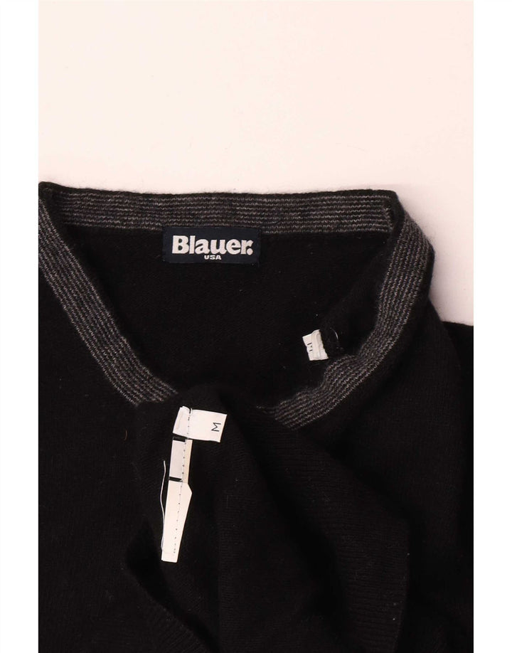 Suéter masculino Blauer com gola redonda, preto médio