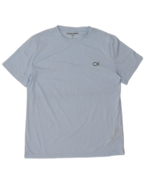 Calvin Klein Camiseta masculina top pequeno azul poliéster