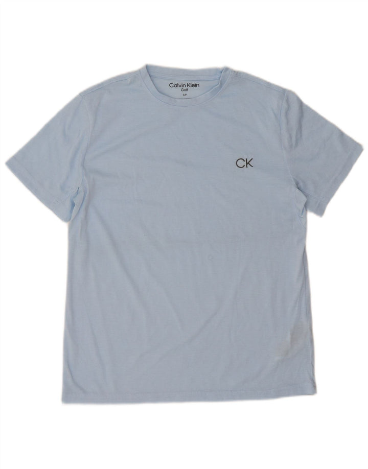 Calvin Klein Camiseta masculina top pequeno azul poliéster
