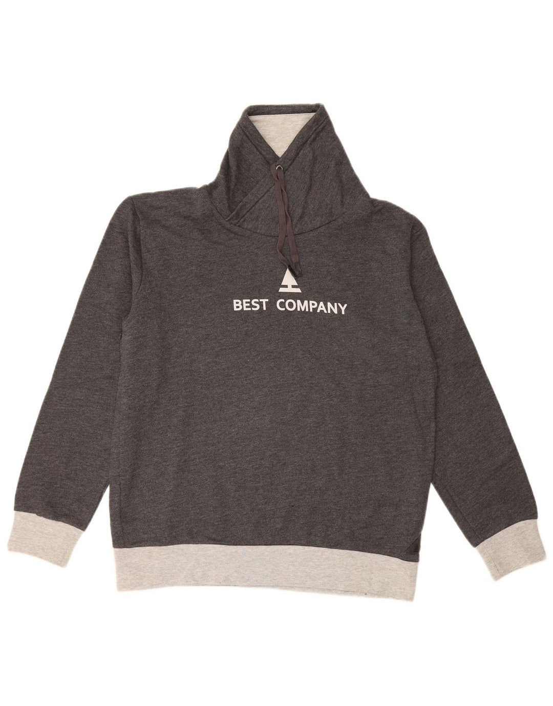Suéter gráfico masculino Best Company grande bloco colorido cinza