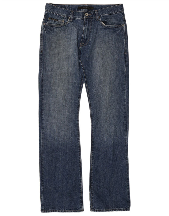 Calvin Klein Masculino Bootcut Jeans W31 L32 Azul Algodão