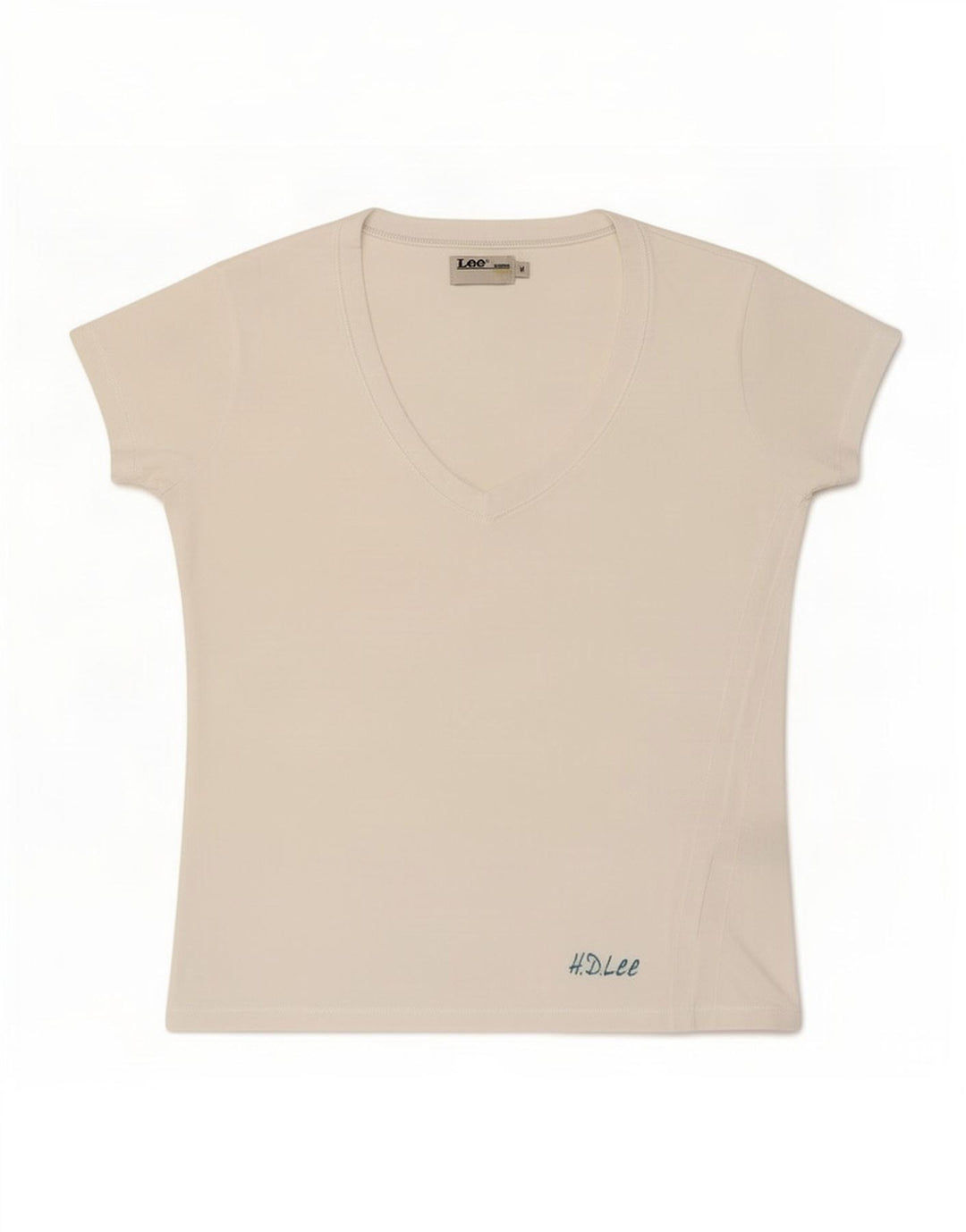Camiseta feminina Lee UK 12 algodão branco médio