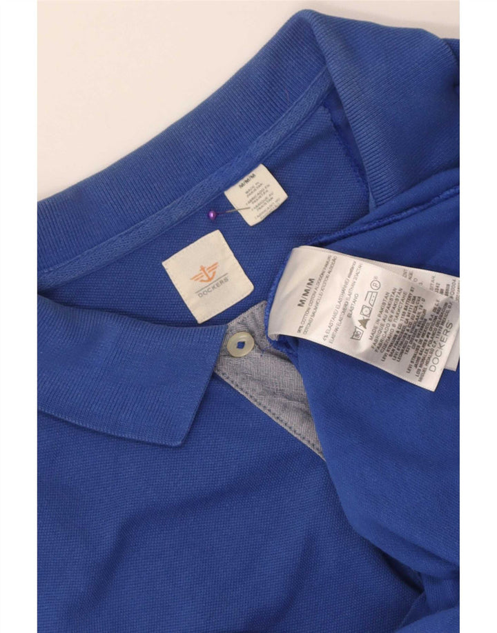 Camisa polo masculina alta Dockers algodão azul médio