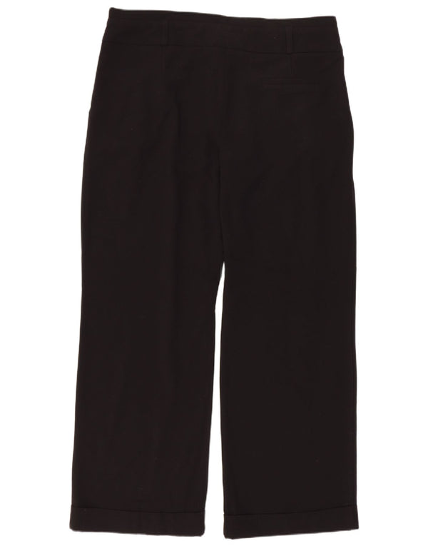 Calça cropped feminina Topshop UK 14 grande W32 L27 poliéster preto