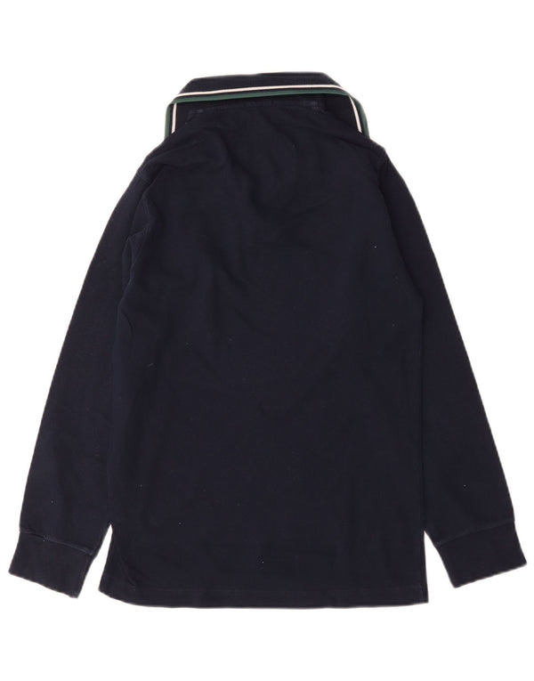 Camisa polo masculina de manga comprida Fred Perry 13-14 anos azul marinho algodão