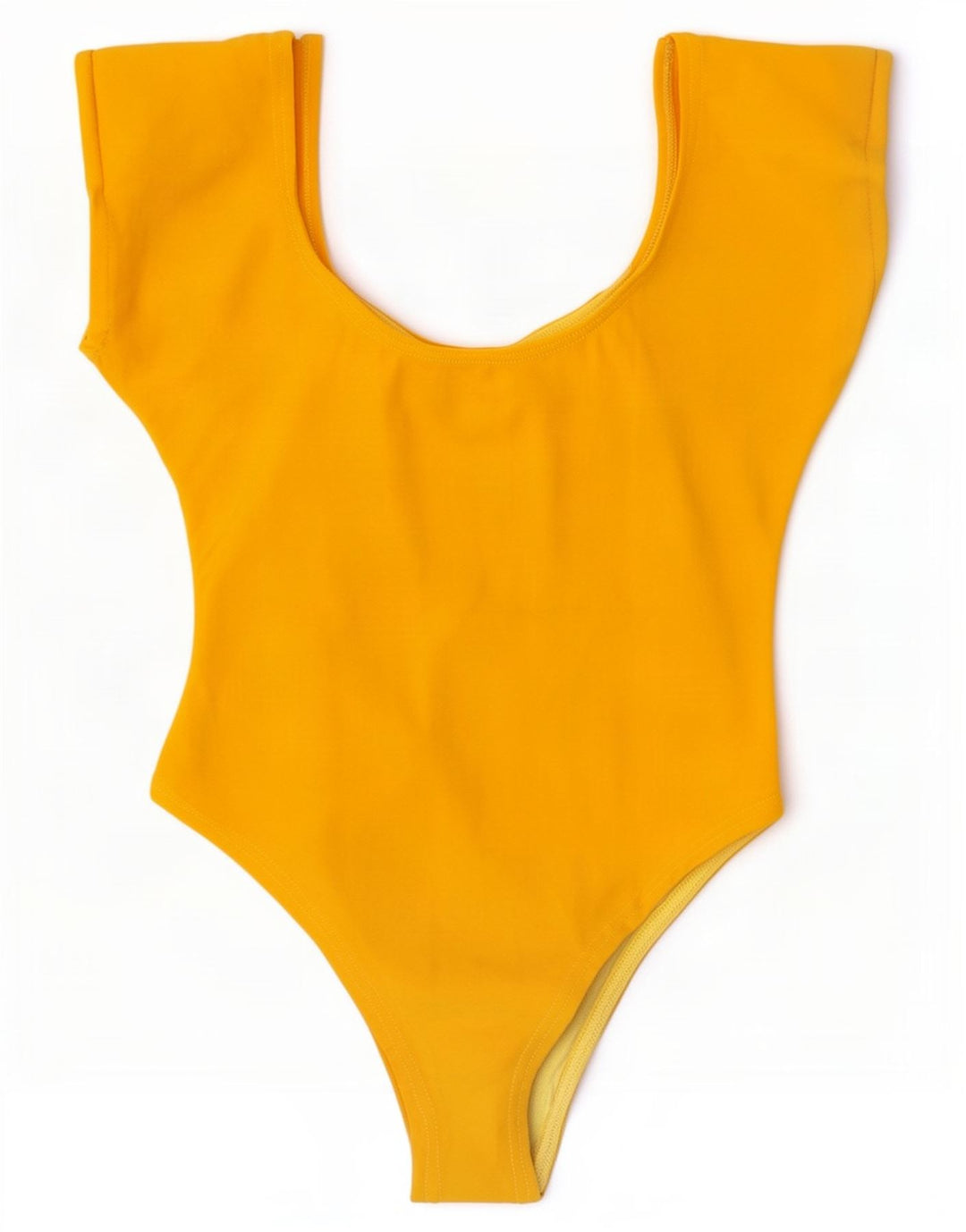 Body feminino vintage sem mangas UK 12 algodão amarelo médio