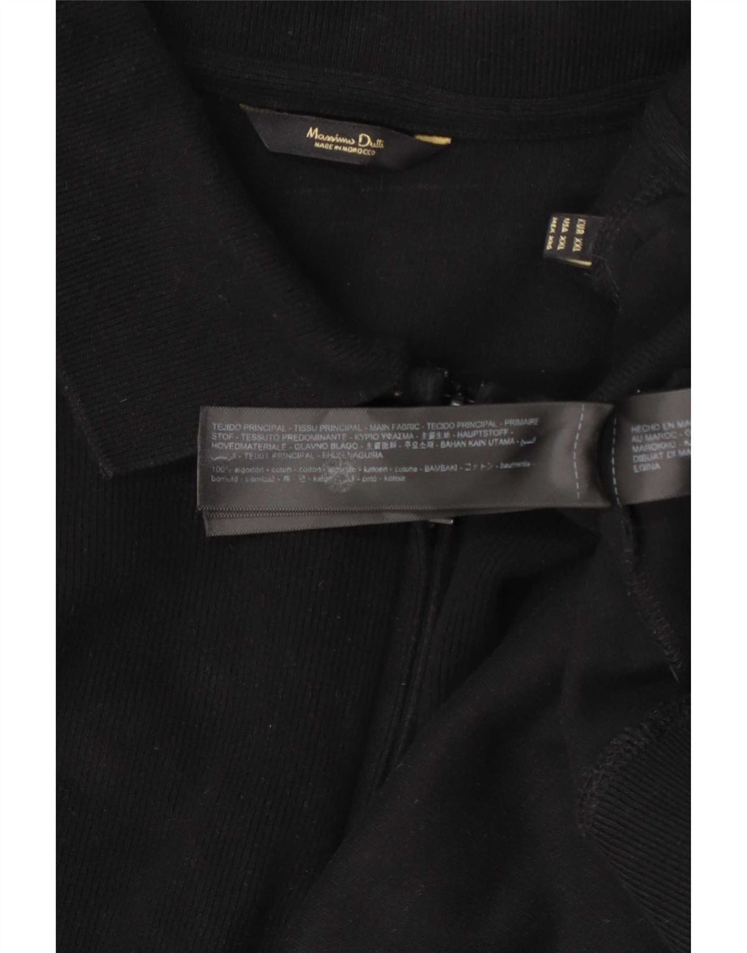 Suéter masculino Massimo Dutti com gola polo 2XL algodão preto