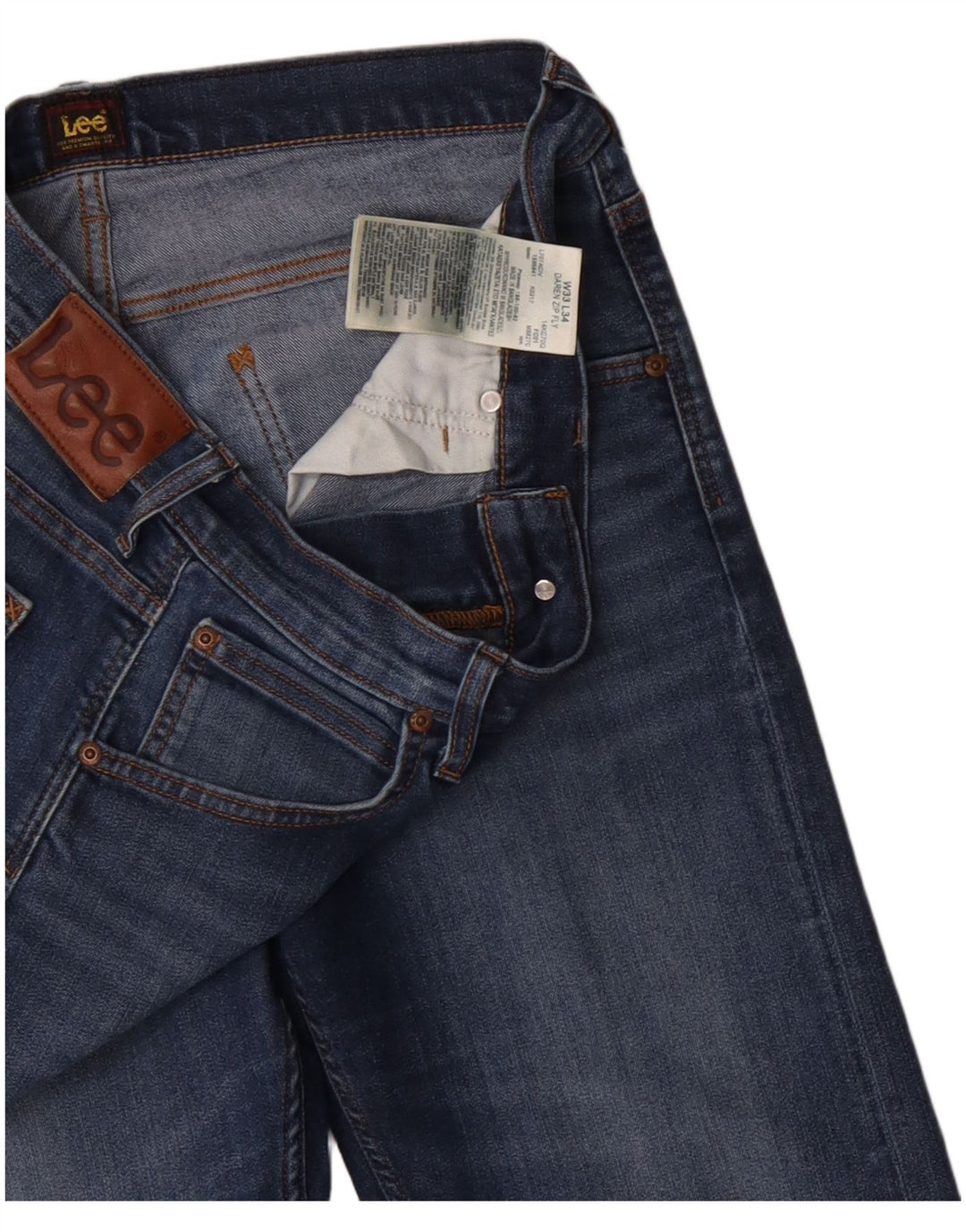 Lee Mens Daren Slim Jeans W33 L34 Azul Algodão