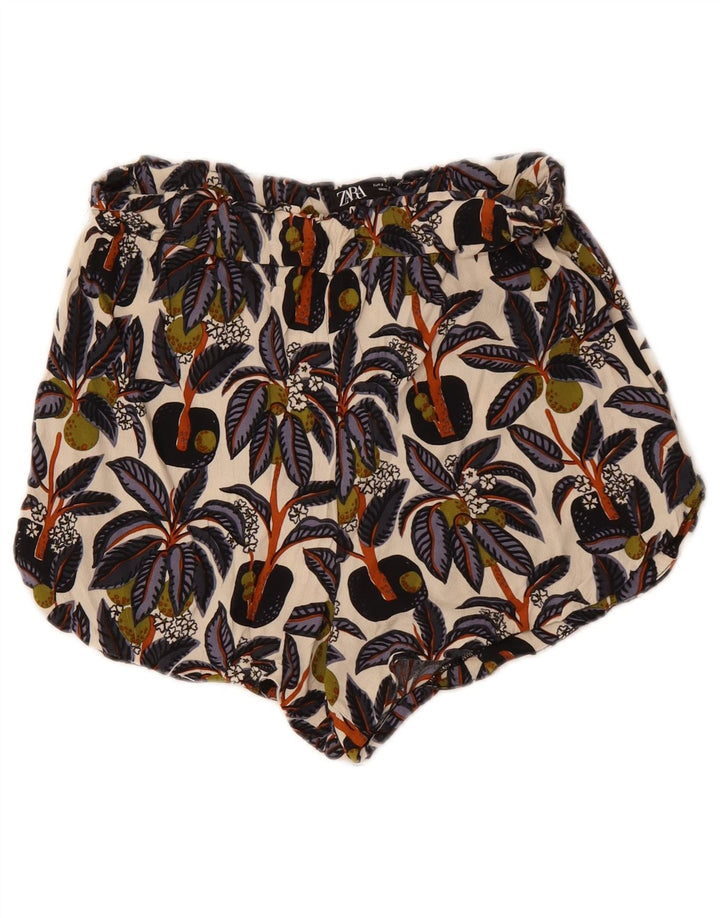 Zara Shorts feminino casual pequeno W26 multicolorido floral