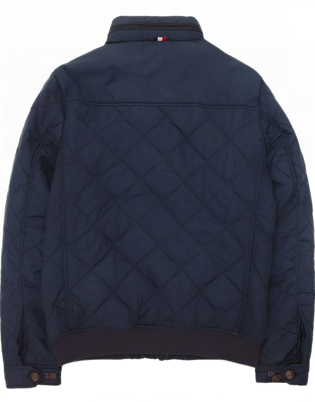 Jaqueta masculina acolchoada com capuz Tommy Hilfiger Reino Unido 36 poliéster azul marinho pequeno