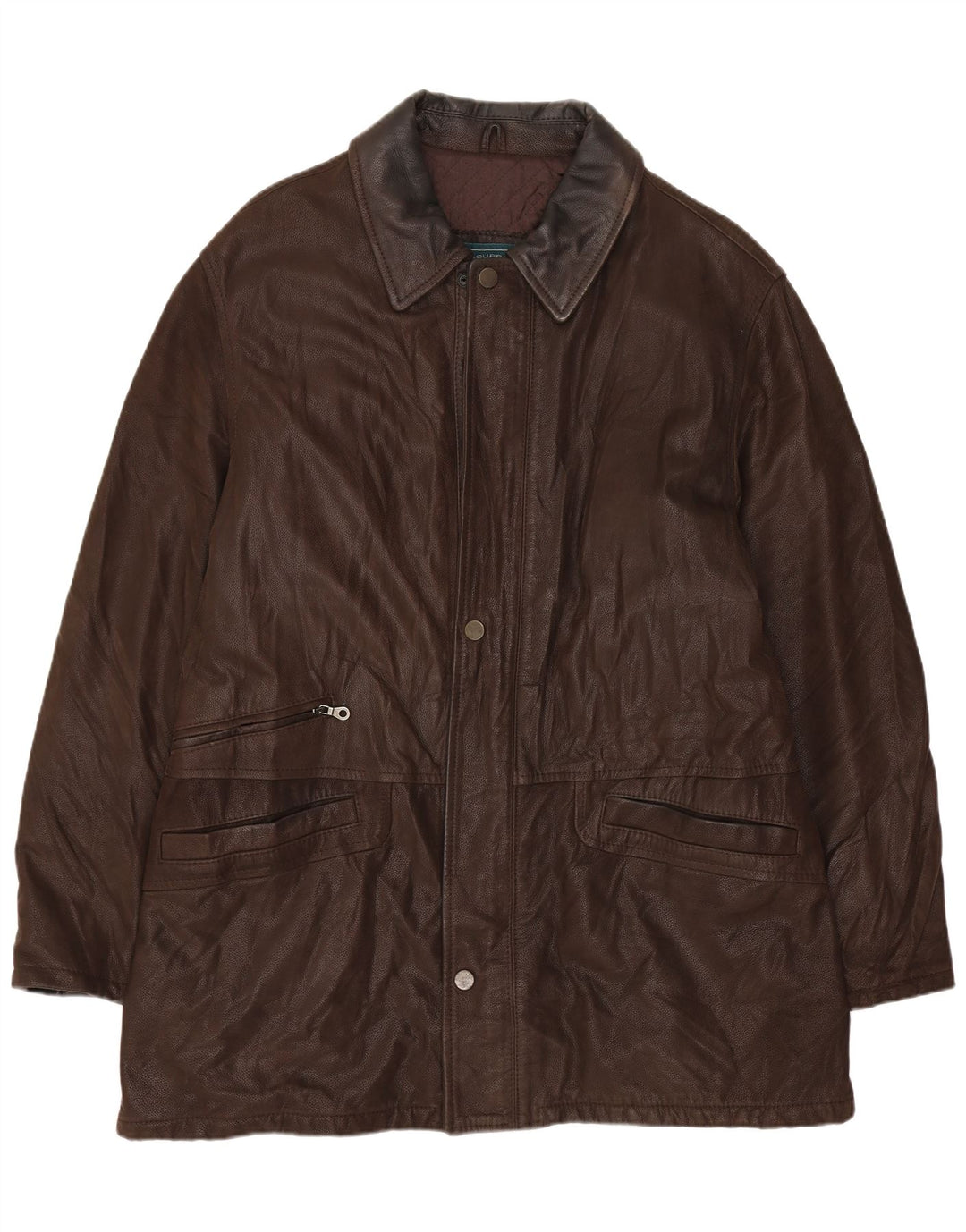 Jaqueta de couro masculina VINTAGE IT 52 XL couro marrom