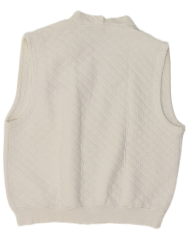 Suéter cardigã masculino Reebok Graphic sem mangas grande algodão branco