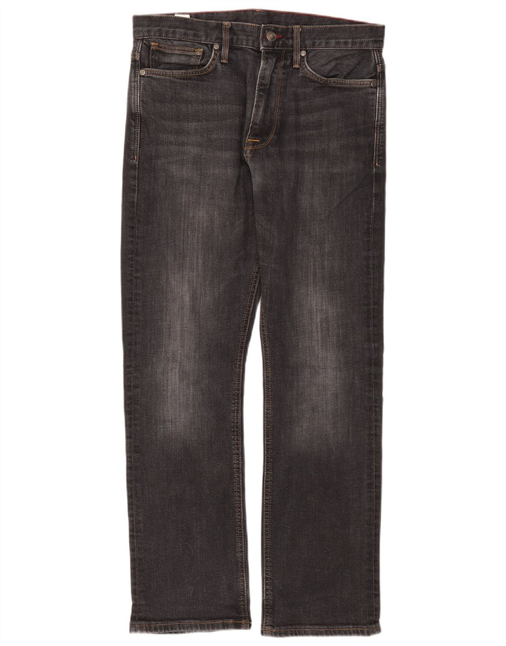 Calça jeans reta masculina Marks & Spencer Blue Harbor W34 L31 algodão preto