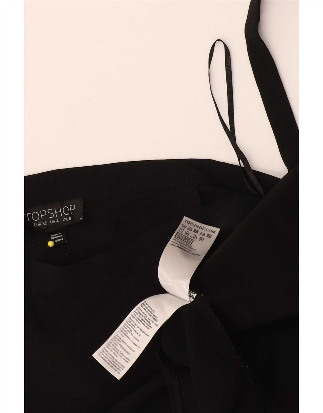 Saia maxi feminina Topshop UK 8 pequena W26 poliéster preto