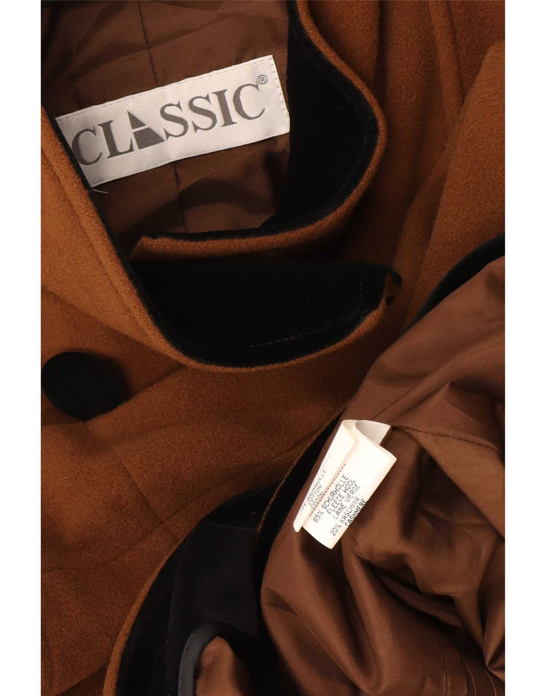 Casaco feminino CLASSIC com peito duplo UK 18 XL algodão marrom