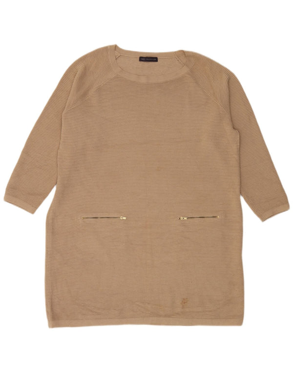 Vestido jumper feminino de manga comprida Marks & Spencer Reino Unido 20 2XL bege