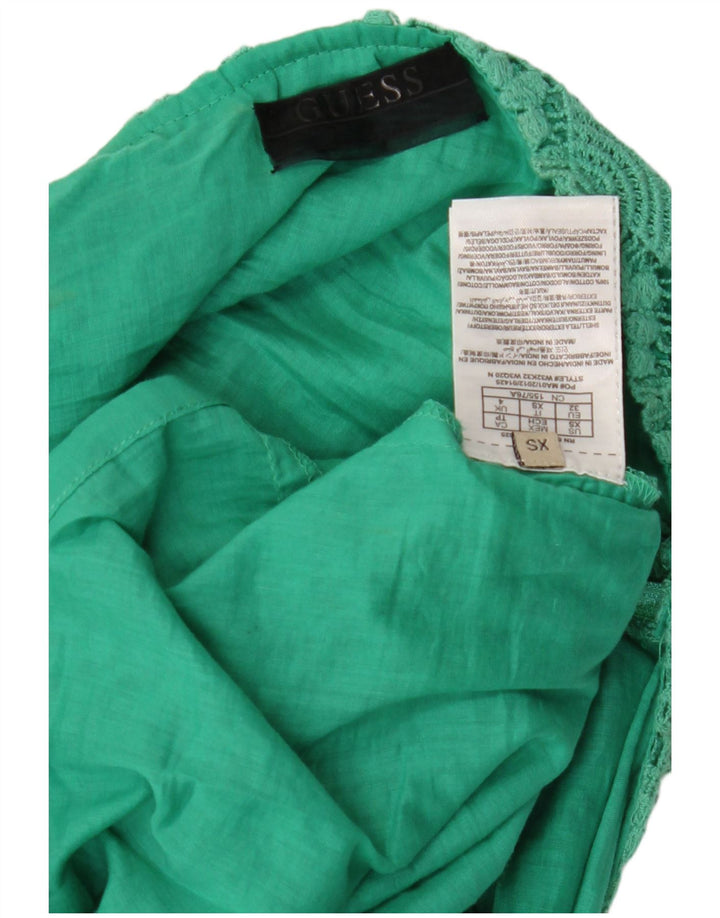 Vestido feminino de renda GUESS UK 4 XS algodão verde