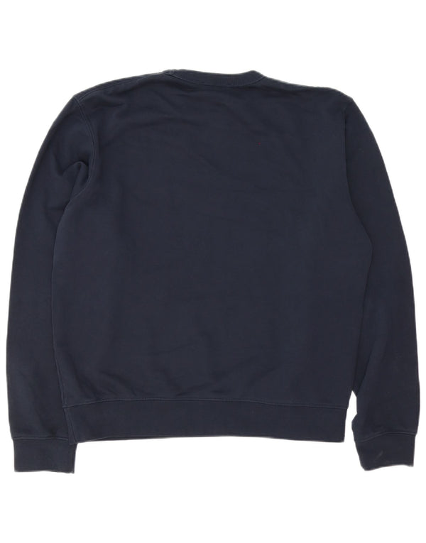 Zara moletom feminino oversized jumper UK 14 médio azul marinho algodão