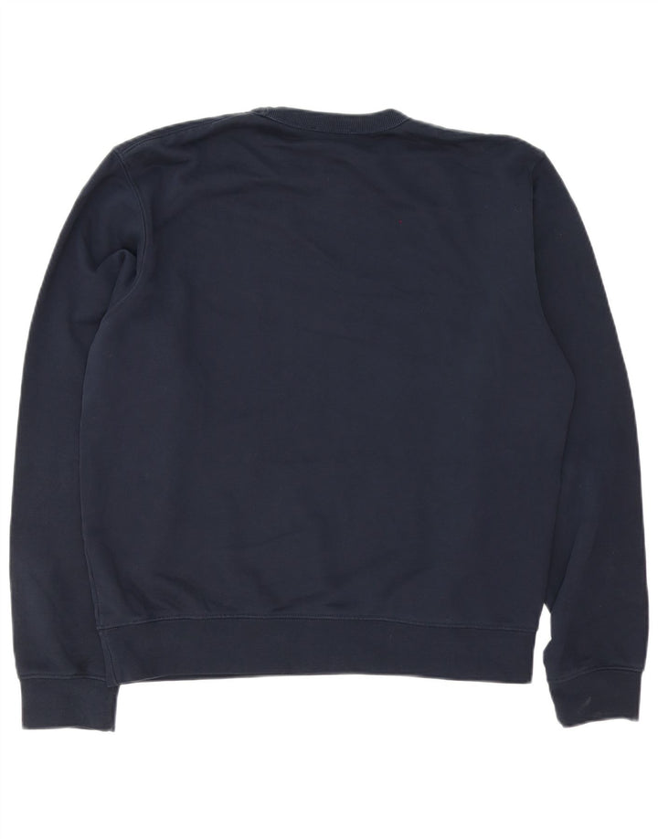 Zara moletom feminino oversized jumper UK 14 médio azul marinho algodão