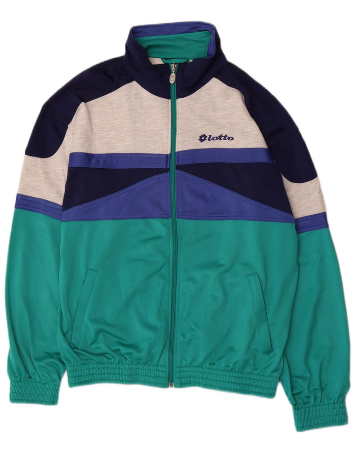 Lotto Mens Treino Top Jaqueta Poliéster Colorblock Verde Médio