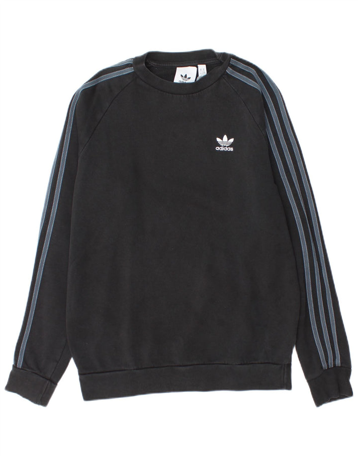 ADIDAS Mens Sweatshirt Jumper XS Algodão Preto