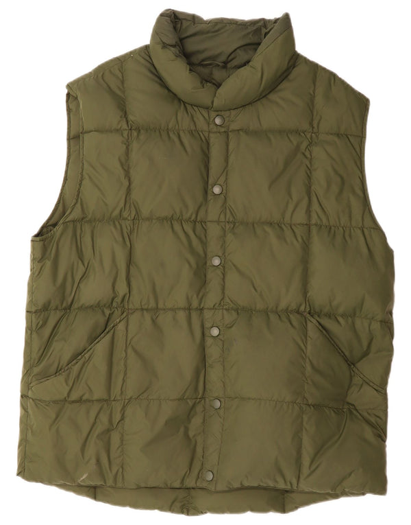 LANDS END Colete acolchoado masculino UK 40 grande verde