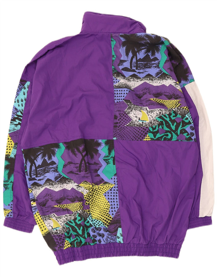 Fato de treino feminino vintage folgado completo Reino Unido 16 patchwork roxo grande