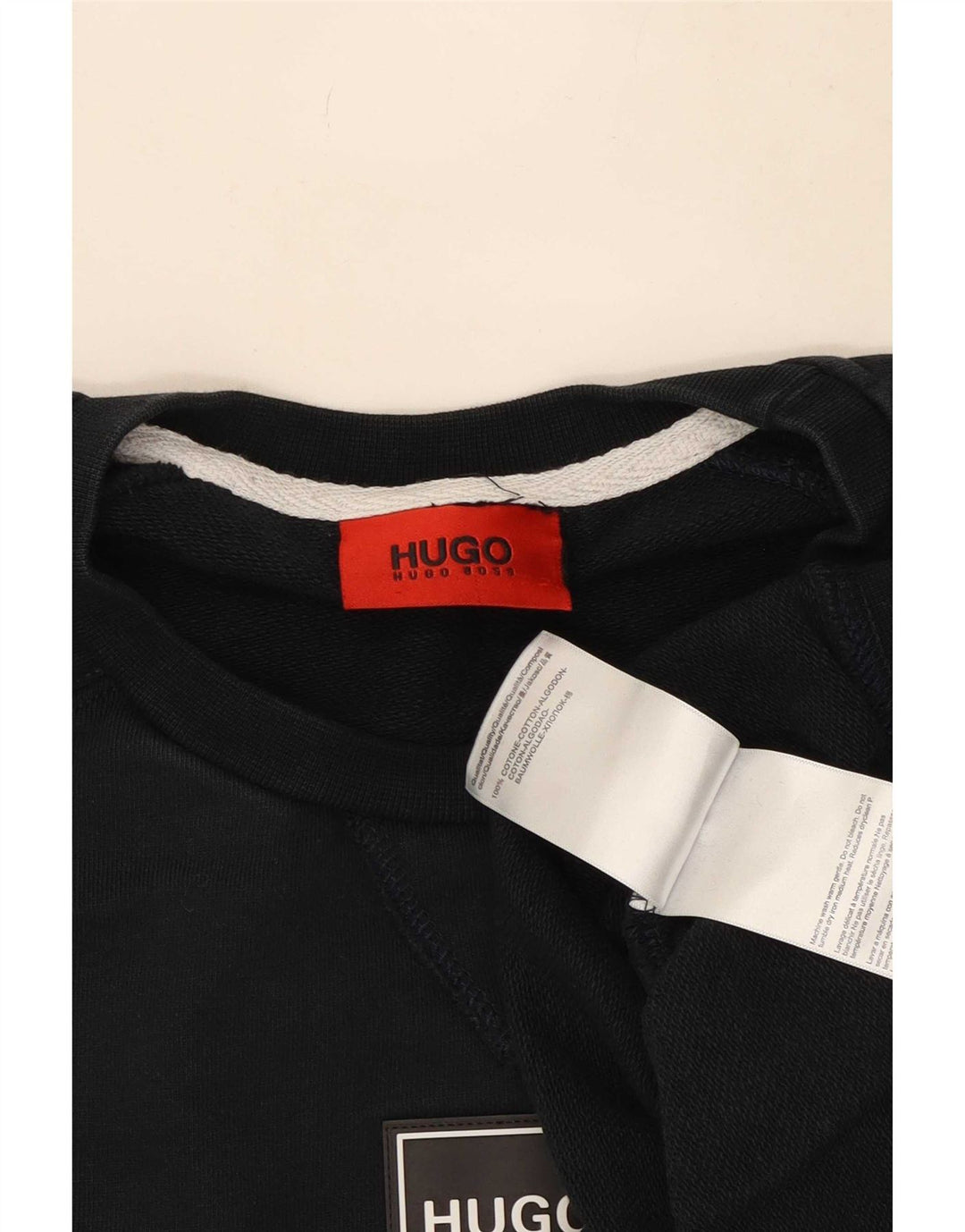 Hugo Boss moletom masculino jumper grande algodão azul marinho
