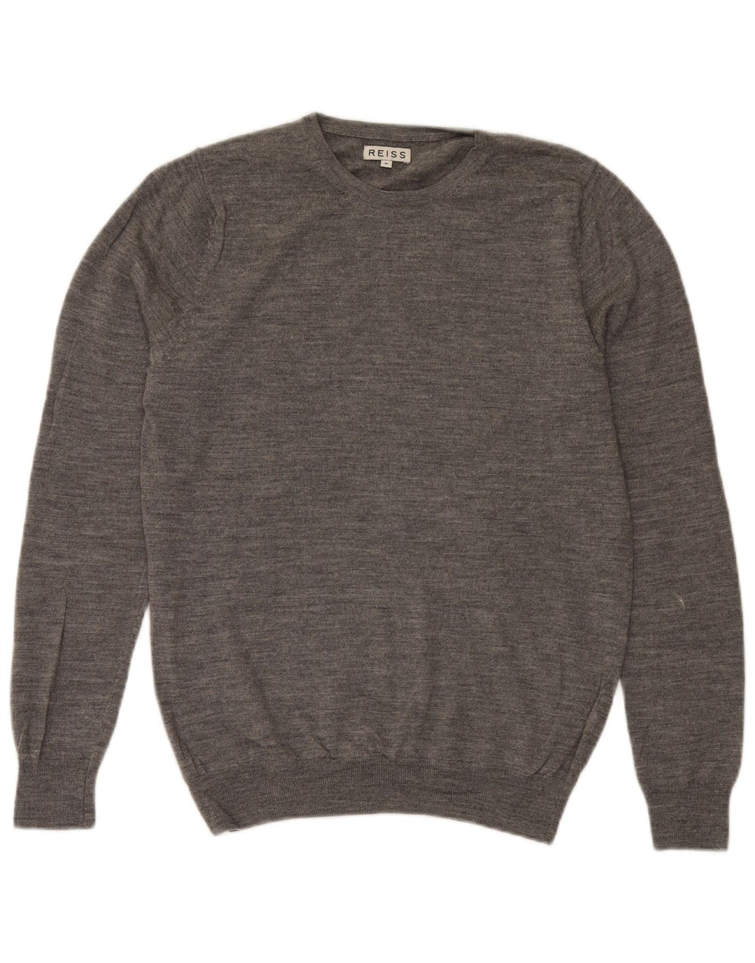Suéter masculino Reiss com gola redonda, cinza médio manchado