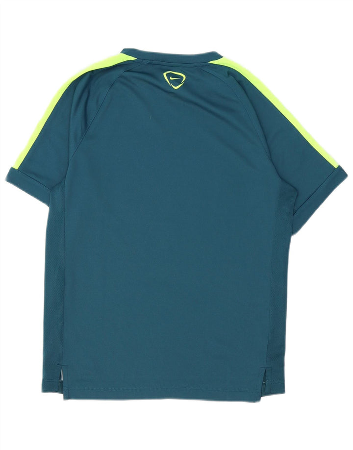 Camiseta Nike Masculina Dri Fit Graphic Top Médio Azul Colourblock Poliéster