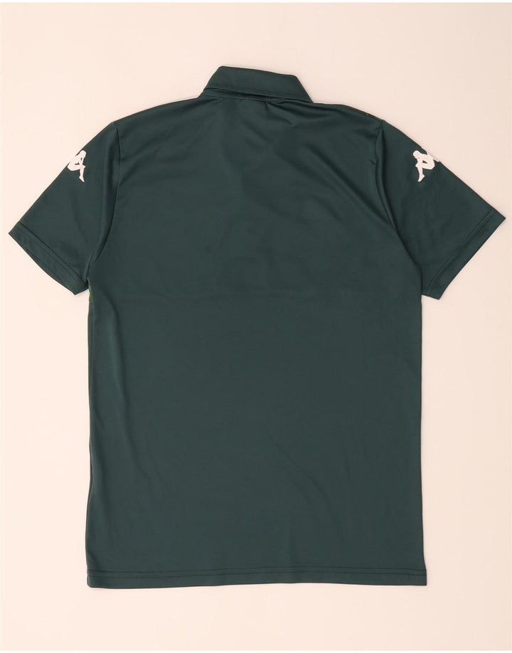 Camisa pólo gráfica masculina Kappa poliéster colorblock verde médio