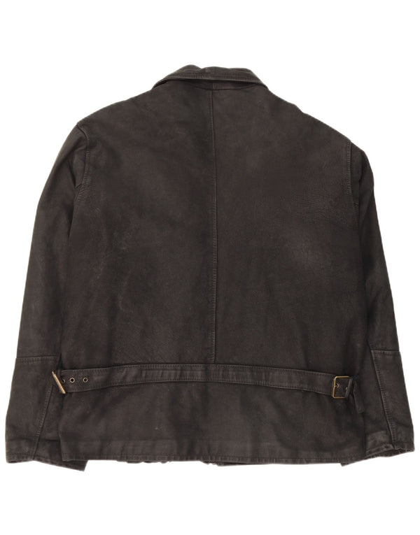 Vintage Mens Leather Jacket UK 42 XL Black Leather