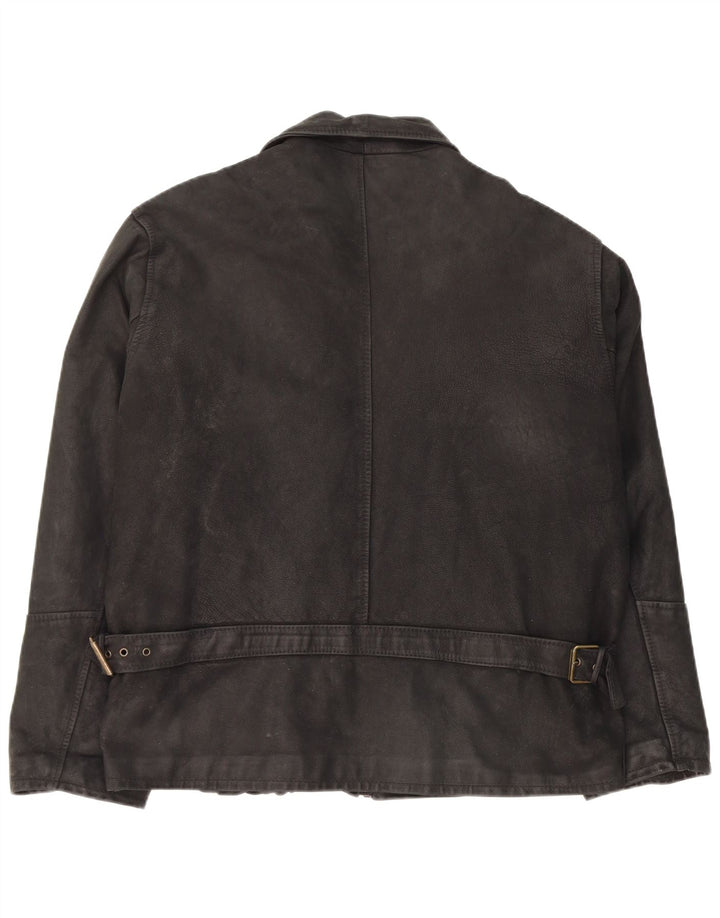 Jaqueta de couro masculina vintage UK 42 XL couro preto