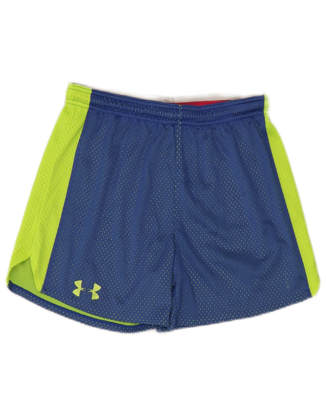 Shorts esportivos femininos Under Armour UK 10 poliéster colorblock azul pequeno