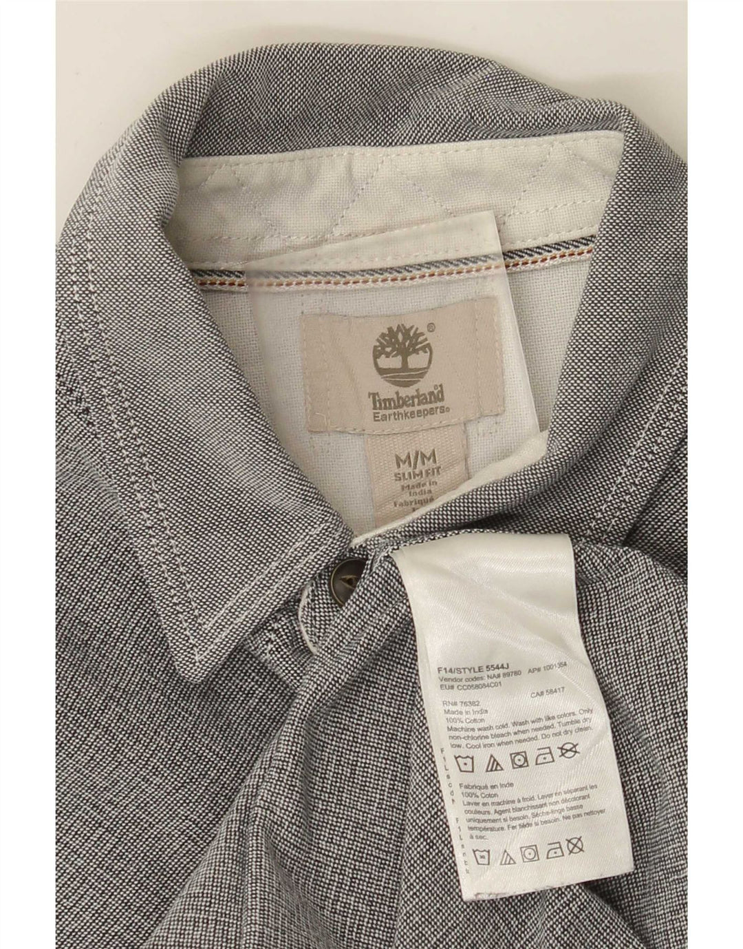 Camisa masculina Timberland Slim Fit cinza médio algodão