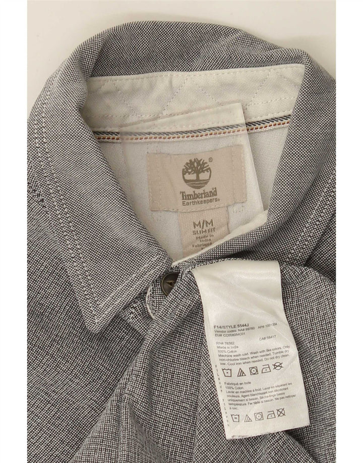 Camisa masculina Timberland Slim Fit cinza médio algodão