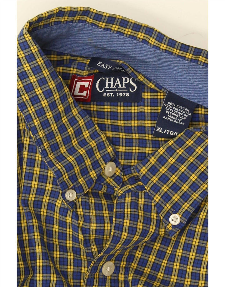 Camisa masculina Chaps XL azul xadrez algodão