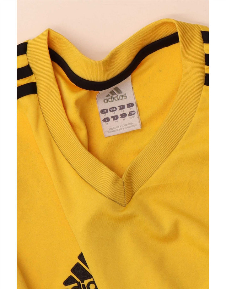 Adidas Mens Climalite Camiseta Top Médio Amarelo Colorblock
