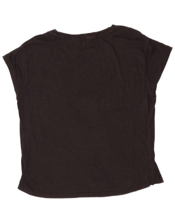 Camiseta feminina Puma manga curta gráfica top UK 12 médio preto