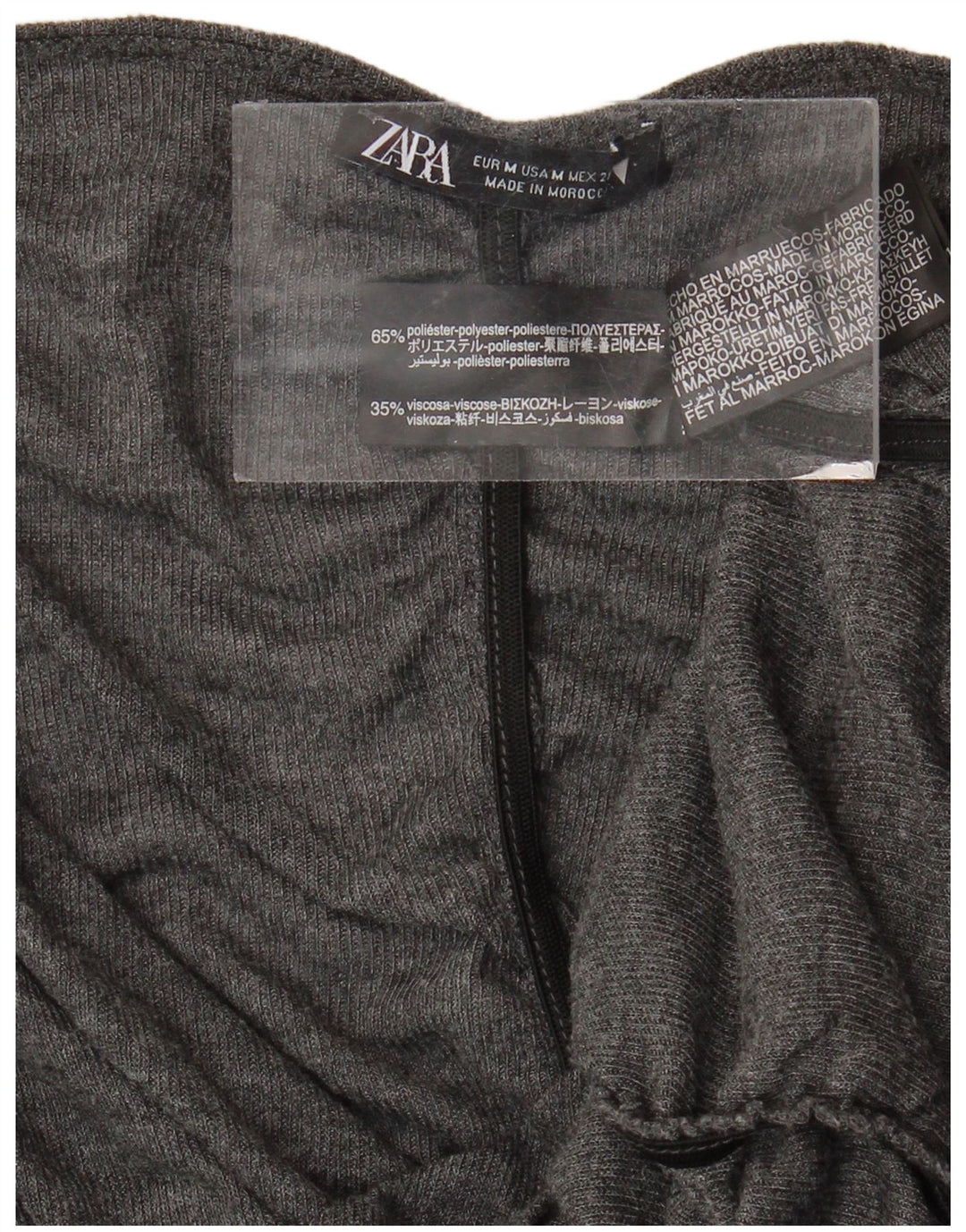 Blusa feminina ZARA UK 12 poliéster cinza médio