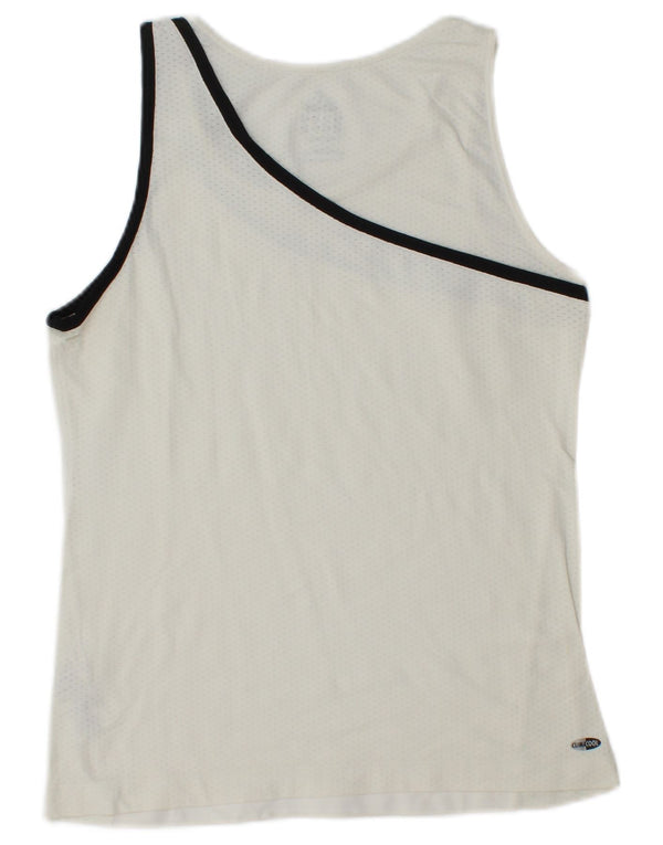 Adidas Womens Climacool Vest Top UK 14 Médio Branco Poliéster