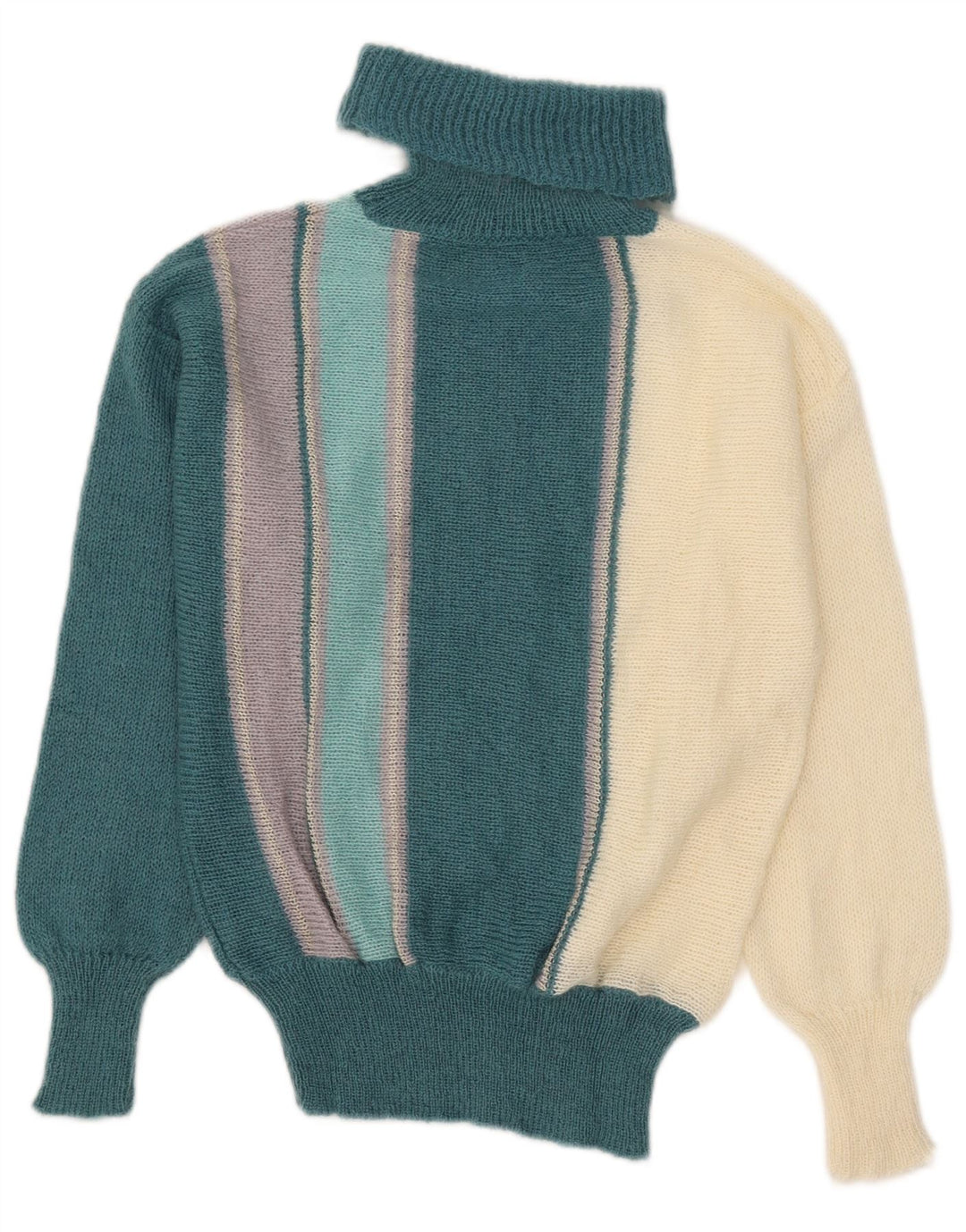 Suéter feminino Cagi com gola redonda IT 44 bloco colorido médio multicolorido